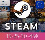 **Steam Подарочная карта*15-25-30 € EUR*EUROPE*