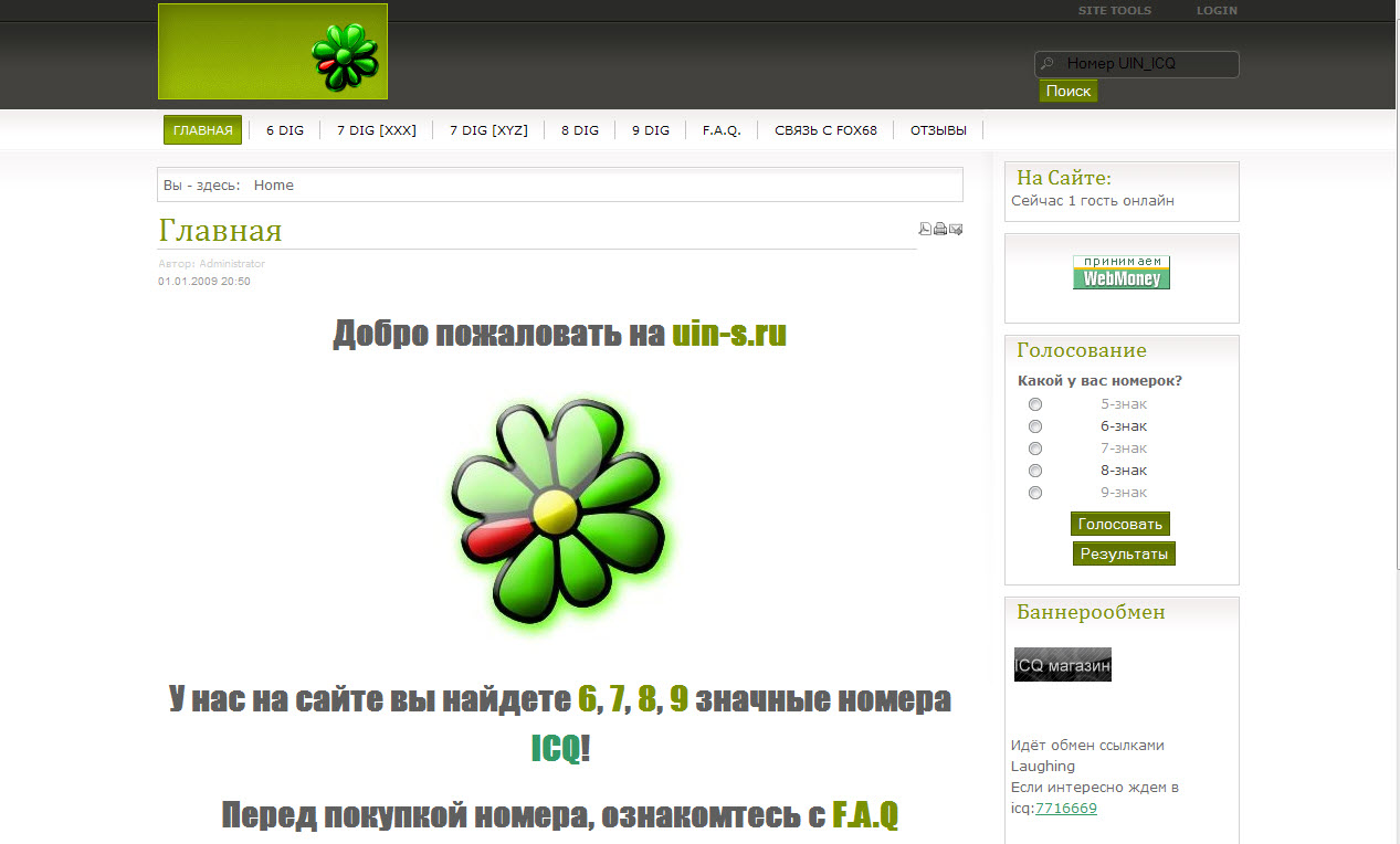 Готовый сайт ICQ магазина