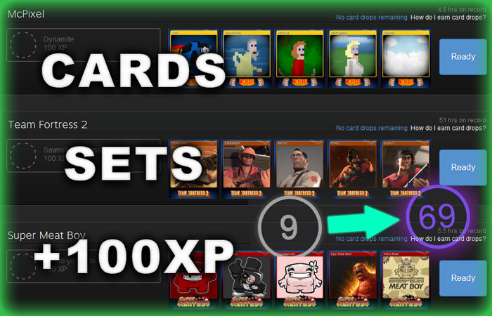Buy Steam Trading Cards +100 XP level-up /quick-auto-trades and download