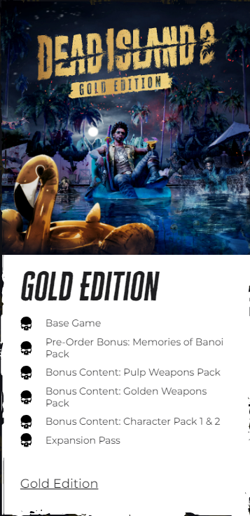 Dead Island 2 Edição Gold PC Epic Games Offline - Loja DrexGames - A sua  Loja De Games
