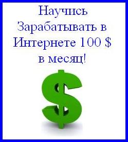 Научись зарабатывать в Интернете 100 у.е. в месяц