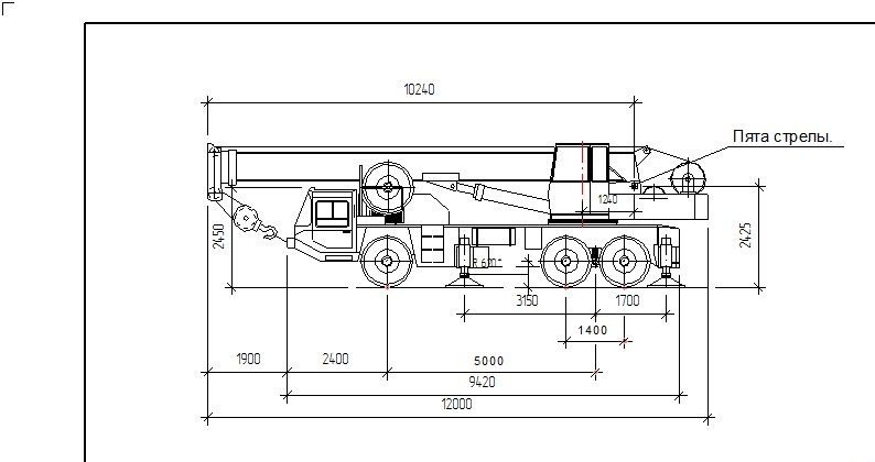 Чертеж автокрана dwg