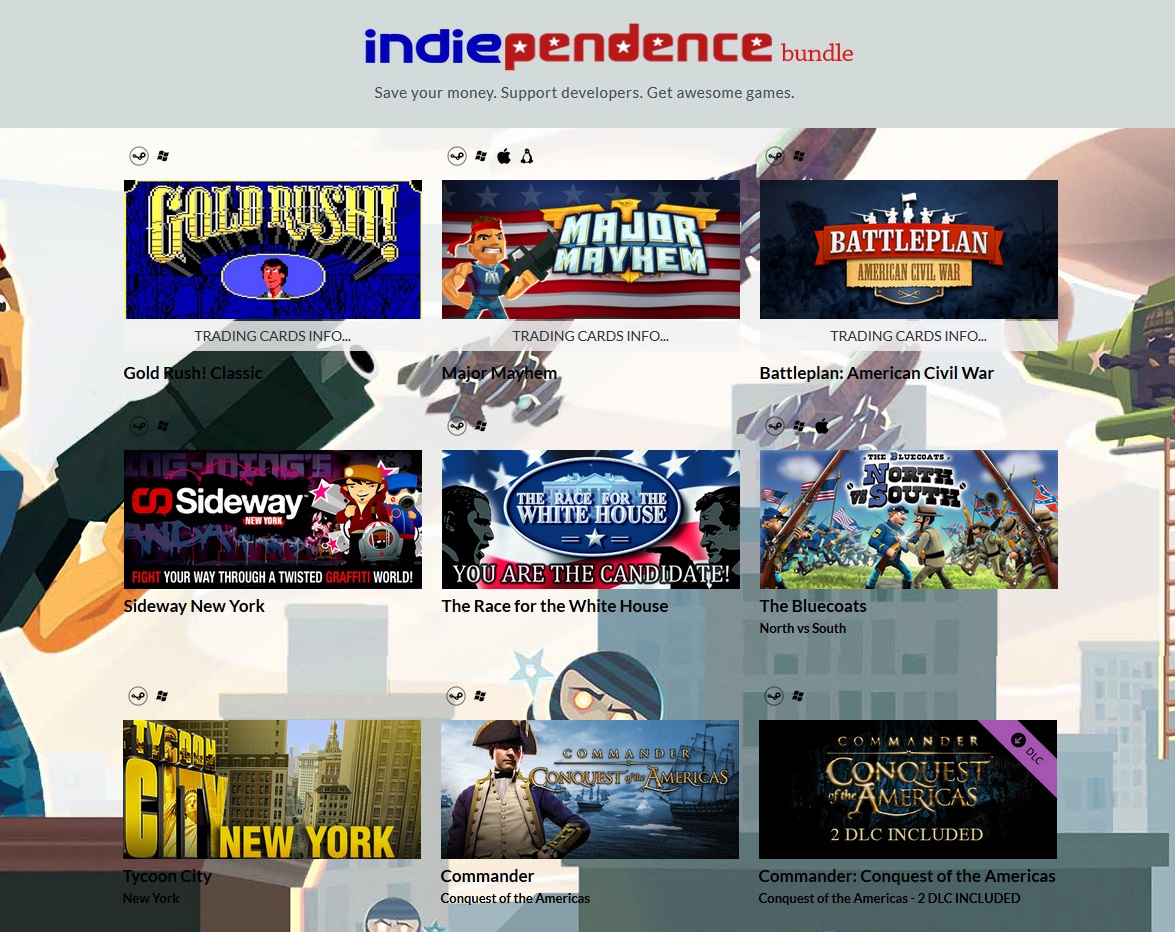 Indie Gala Indiependence Bundle (8 Steam игр)