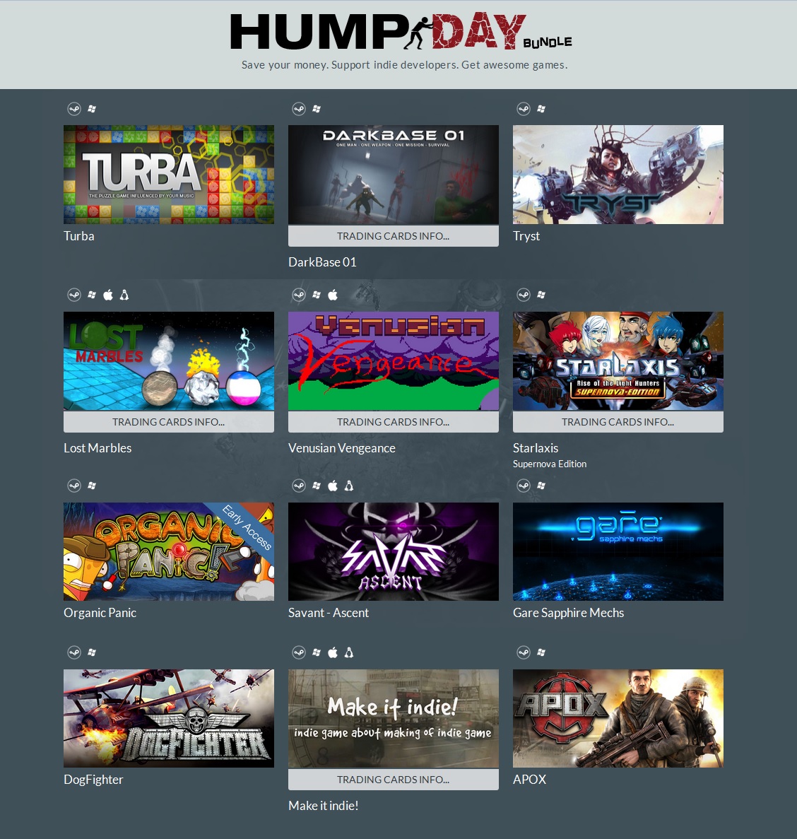 Indie Gala Hump Day Bundle 4 (12 steam ) Region Free