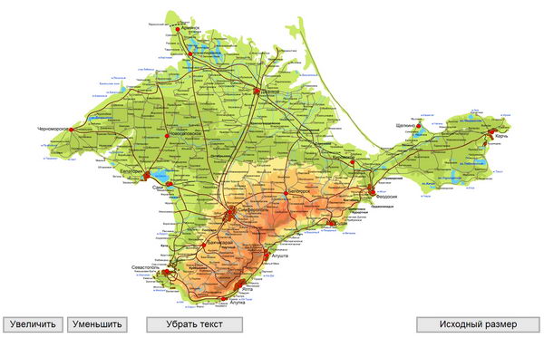 Общая карта Крыма