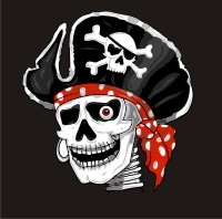 Пиратский флаг (веселый Роджер) в векторе