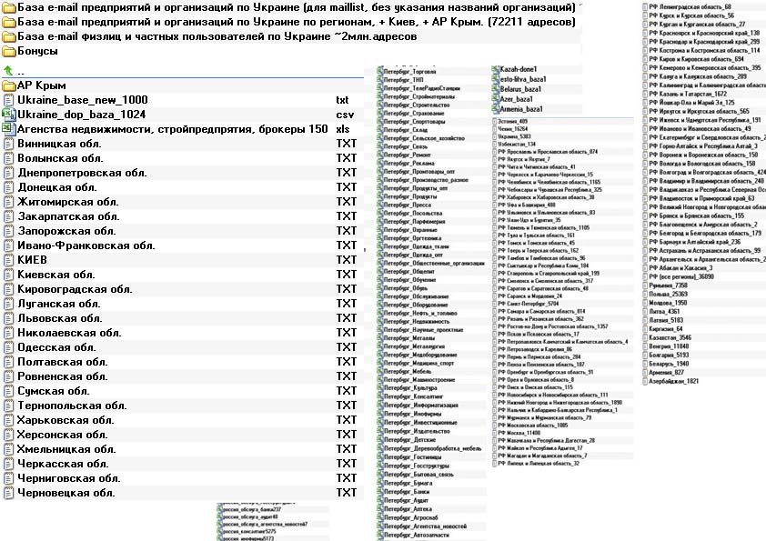 База e-mail адресов предприятий и организаций Украины