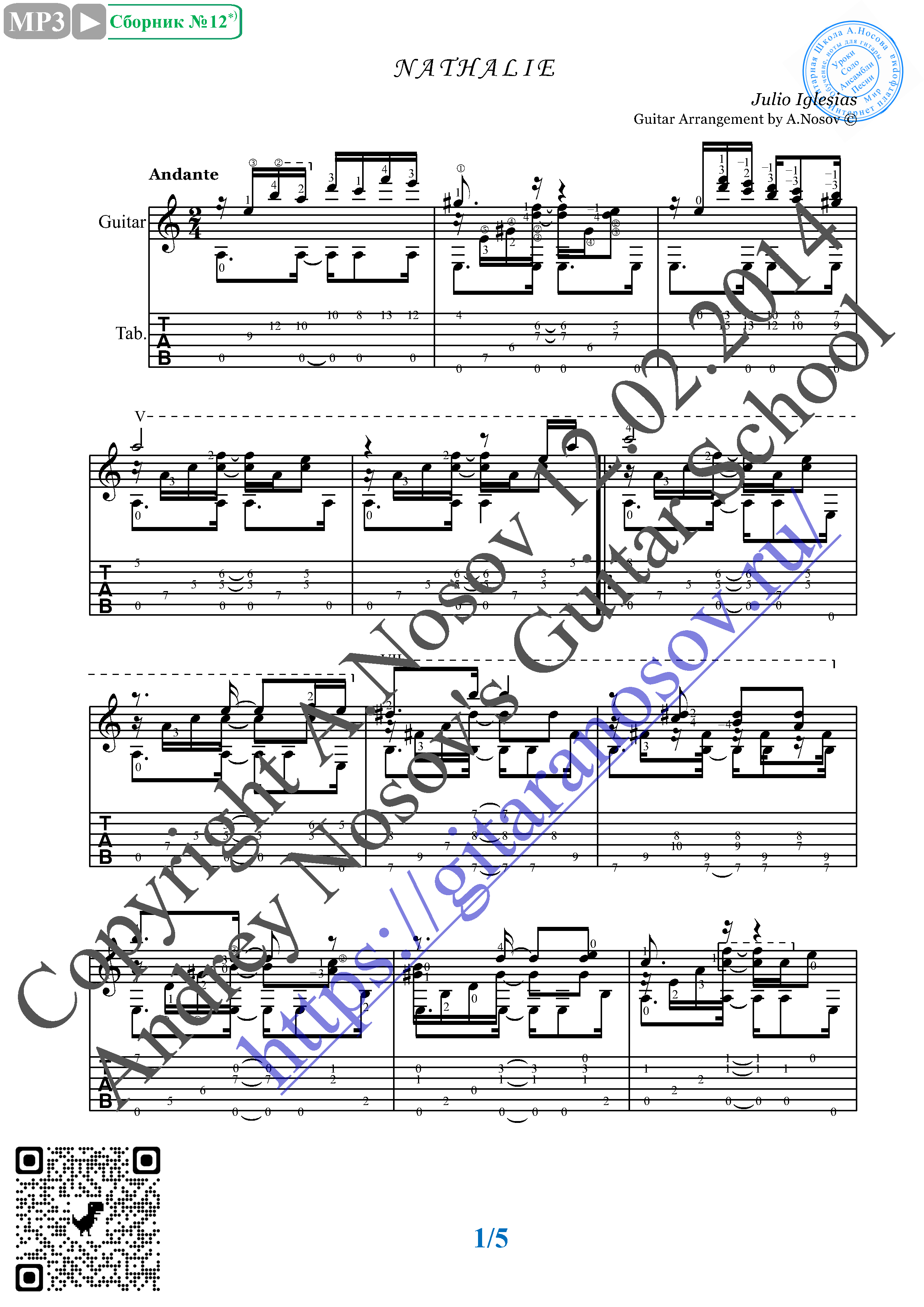 buy-nathalie-sheet-music-and-tabs-for-guitar-solo-and-download