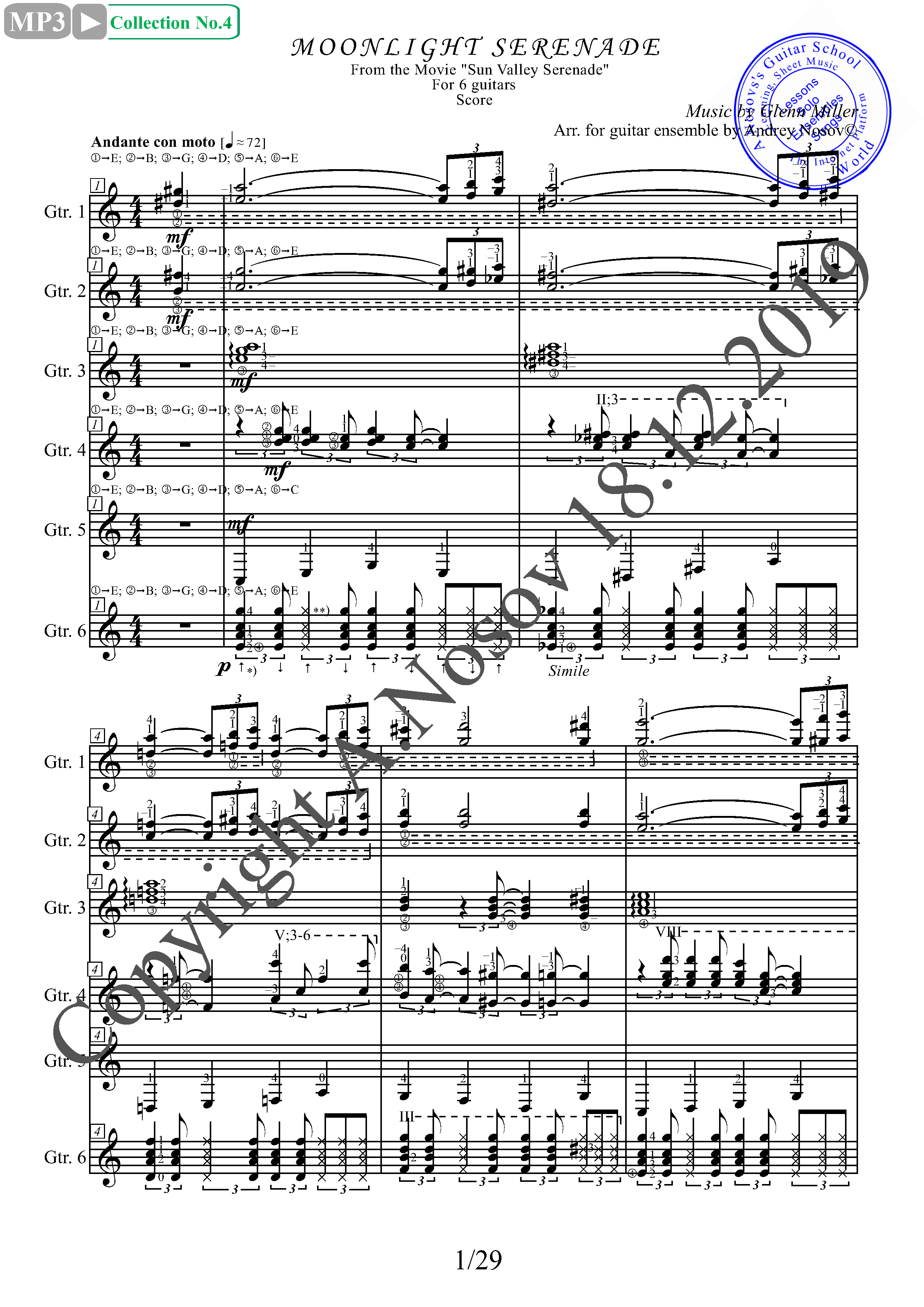 moonlight serenade sheet music