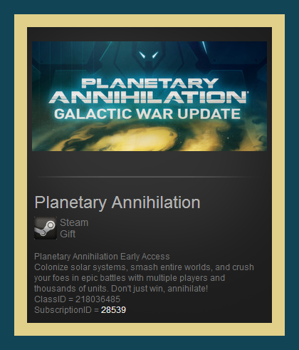 Planetary Annihilation (Steam Gift ROW / Region Free)