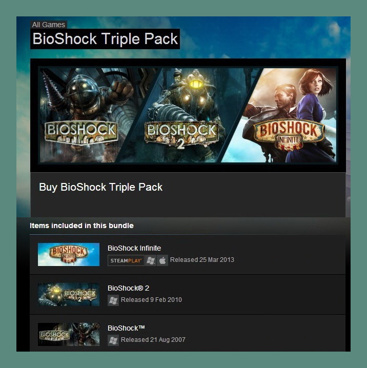 BioShock Triple Pack (Steam Gift ROW / Region Free)