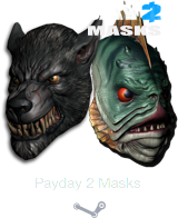 Payday 2 Lycanwulf and The One Below Masks (Steam /RoW)