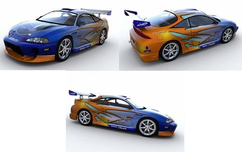 3D модель автомобиля Mitsubishi Eclipse + БОНУС