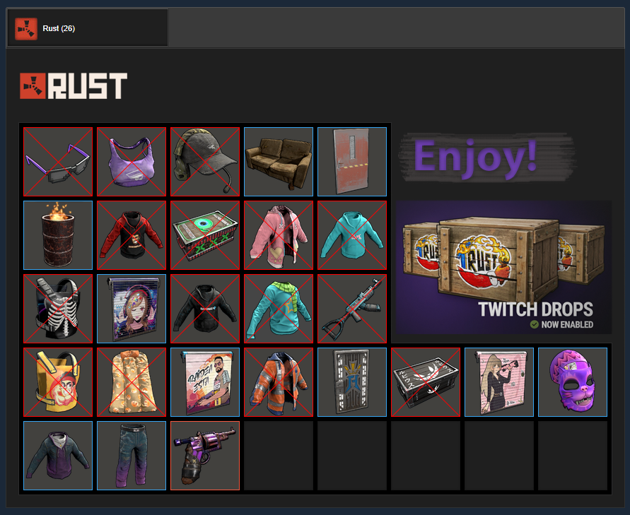 Buy RUST SKINS 1 TWITCH DROPS | POKIMANE GARAGE DOOR and download