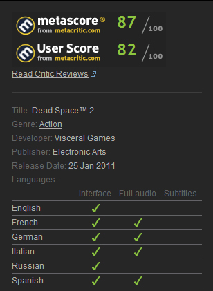 Dead Space 2 (Steam Gift / Region Free / MultiLanguage)