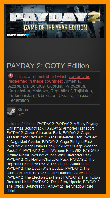 PAYDAY 2: GOTY Edition (Steam Gift / RU+CIS)
