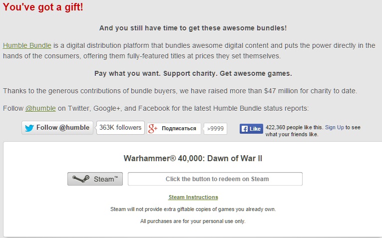 Warhammer® 40,000: DofW II (Steam Key/ROW)