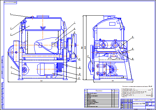 Чертеж тестомесильной машины