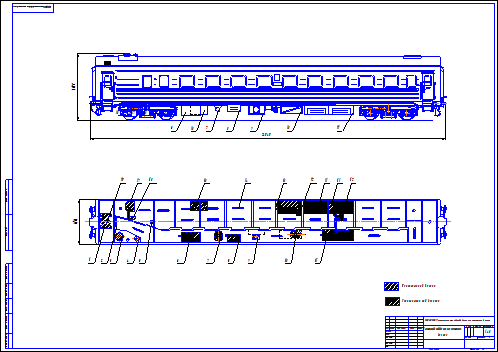 Чертеж вагона плацкартного вагона