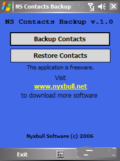 NS Contacts Backup 1.2