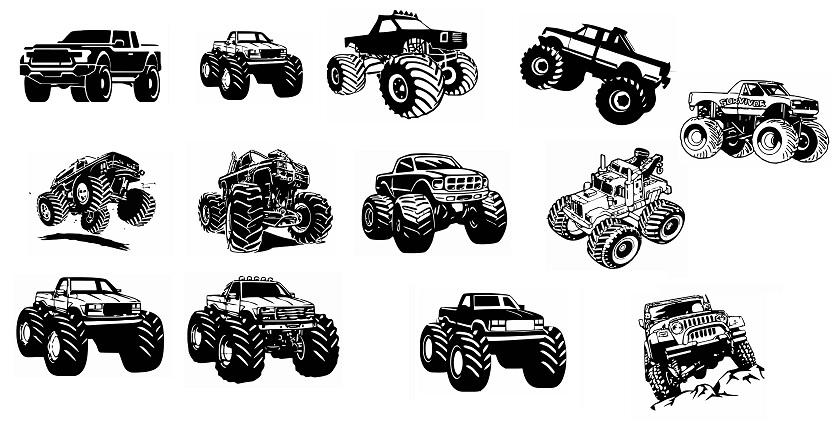 Download Buy Monster Truck Svg Cut Files Silhouette Clipart Vinyl Fi And Download