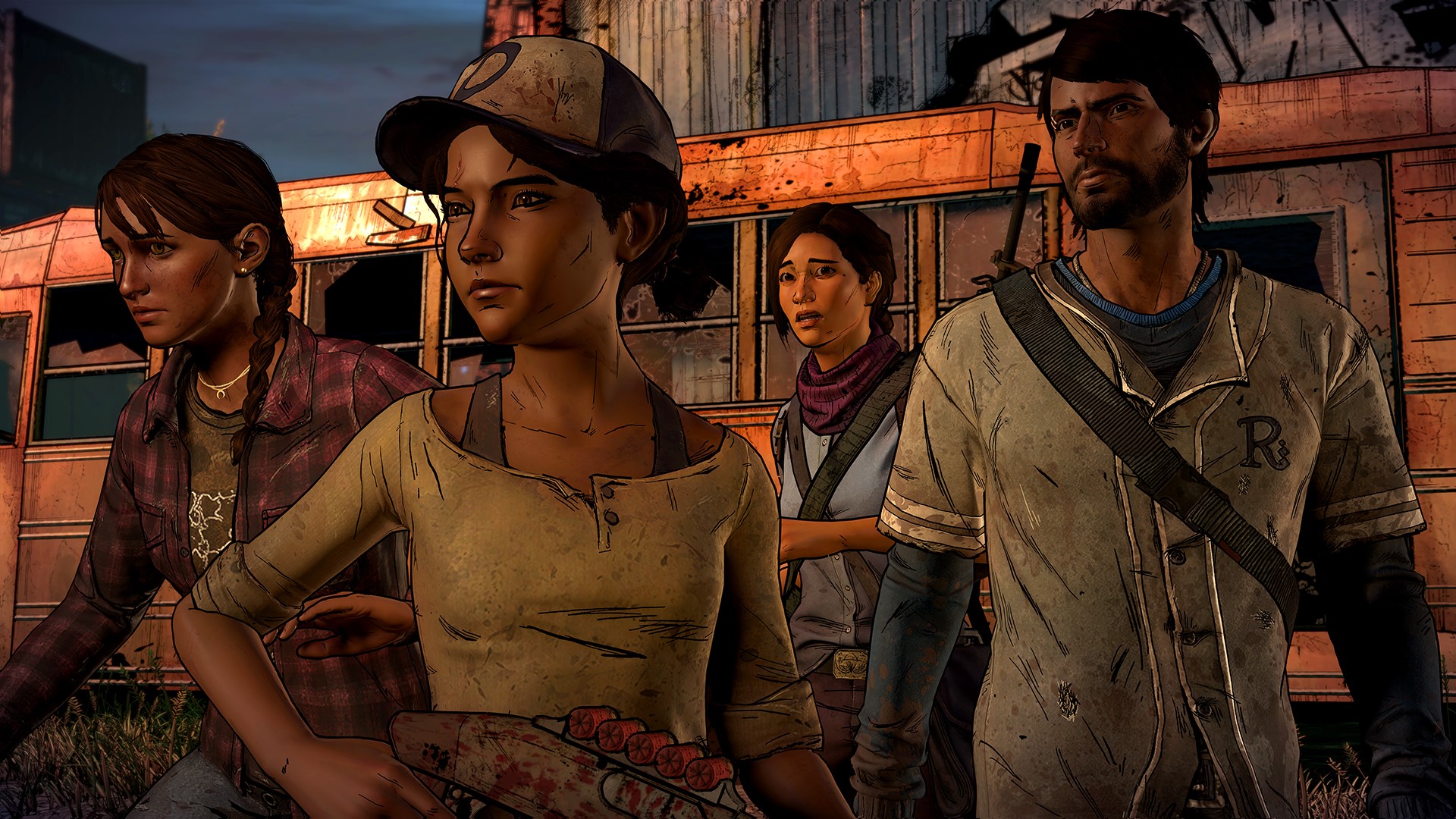 The walking dead the game. The Walking Dead: a New Frontier. Клементина New Frontier. Клементина и Хавьер.