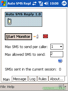 Auto SMS Reply 1.3 - замечательный SMS автоответчик.