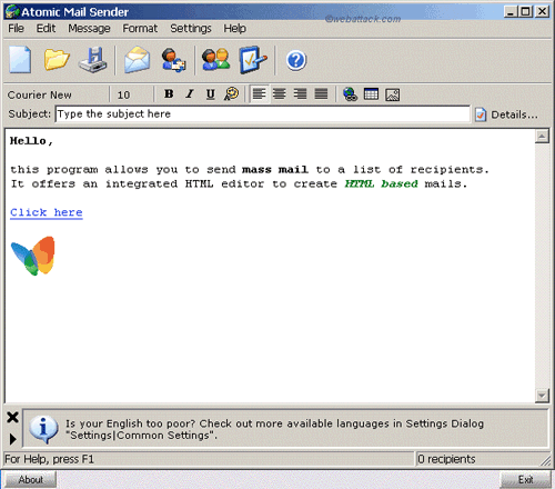 Atomic Mail Sender 3.14 + crack