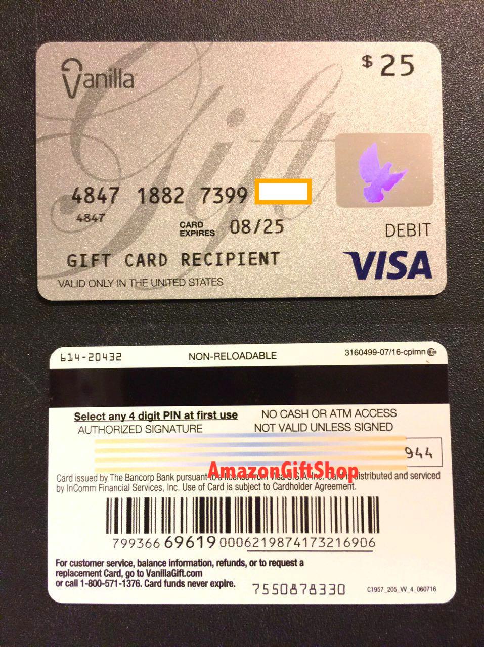 activating vanilla visa gift card