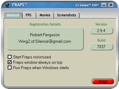 Fraps 2.9.4 (Зарегестрированная)