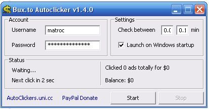 Заработок в сети Интернет: Bux.to Autoclicker