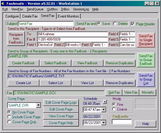 Программа для факса: FaxAmatic 9.97.01