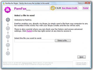 Программа для факса: PamFax for Skype