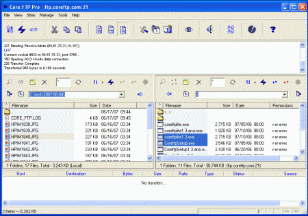 Core FTP Pro 2.1.1585 - самый быстрый FTP - клиент