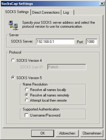 SocksCap v2.2 - трафик (TCP, UDP) через SOCKS прокси