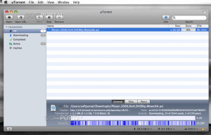uTorrent 0.9.0.4 (Mac) - скачивание файлов из сети BitT