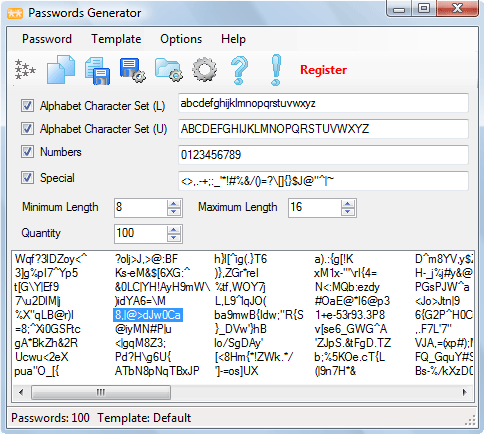 Passwords Generator - способ получить случайные пароли