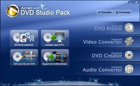 Aimersoft DVD Studio Pack - пакет для работы с DVD