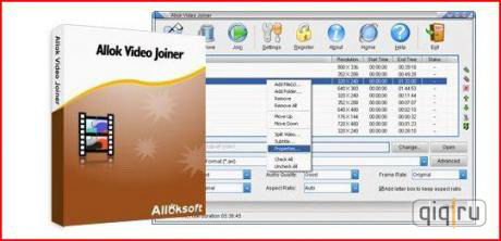 Allok Video Joiner - программа для работы с видео