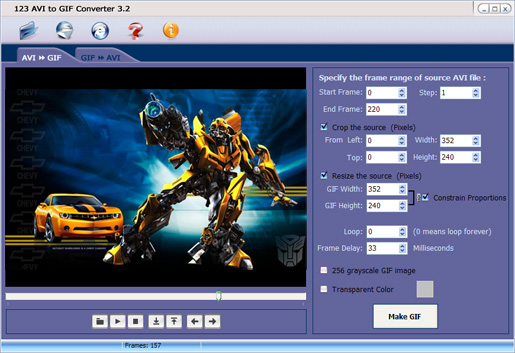 123 Avi to Gif converte 3.0 - профессиональный видеокон